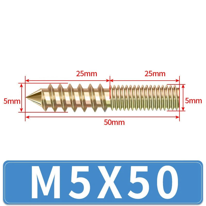 M4 M5 M6 M8 M10 M12 WOOD TO METAL DOWELS DOUBLE ENDED THREADED FURNITURE SCREWS