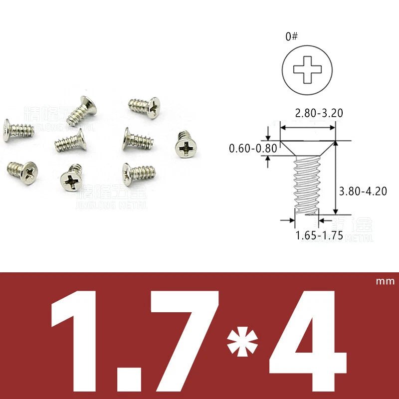 Phillips Countersunk Flat Head Machine Screws M1.2–M1.8 | Zinc & Nickel Plated - HomeDIYer