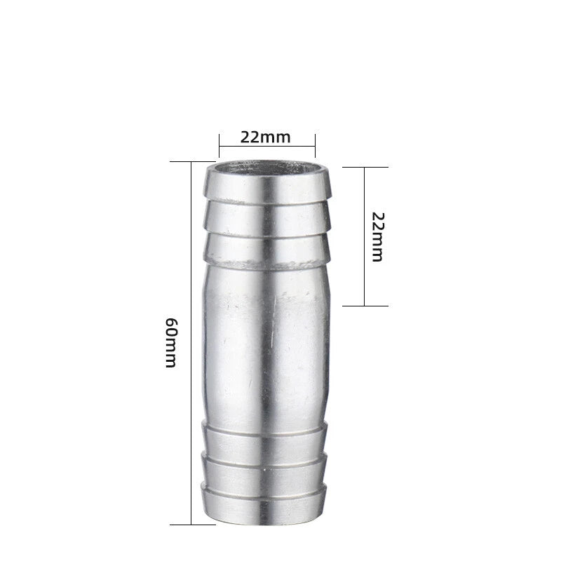 A2 Stainless Steel Straight Hose Joiner Barbed Connector — Sizes 6mm–41mm