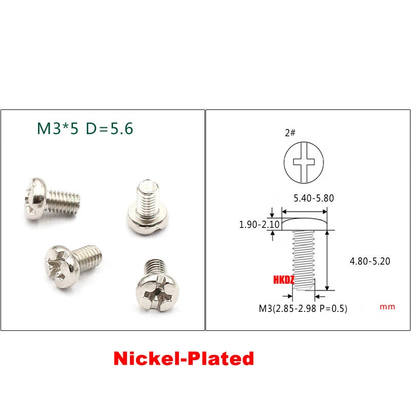 M3 Phillips Umbrella Round Head Machine Screws – Carbon Steel / 304 Stainless, 4–10mm, Multi Finishes