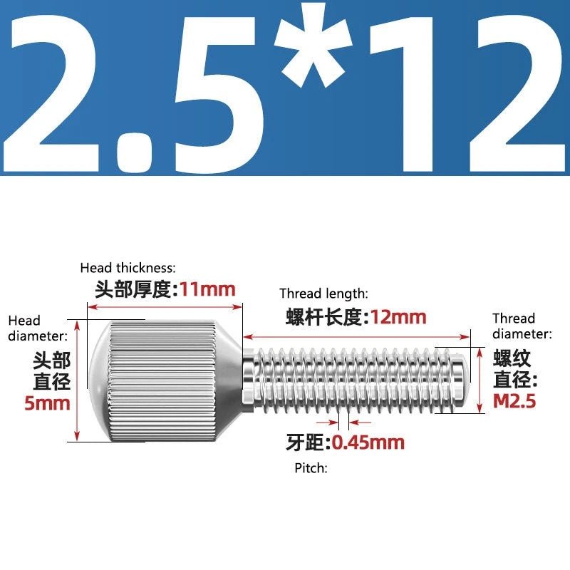 A2 Stainless Steel Knurled Thumb Screws – Small Head, Hand Tighten Fasteners (M2 to M8) - HomeDIYer