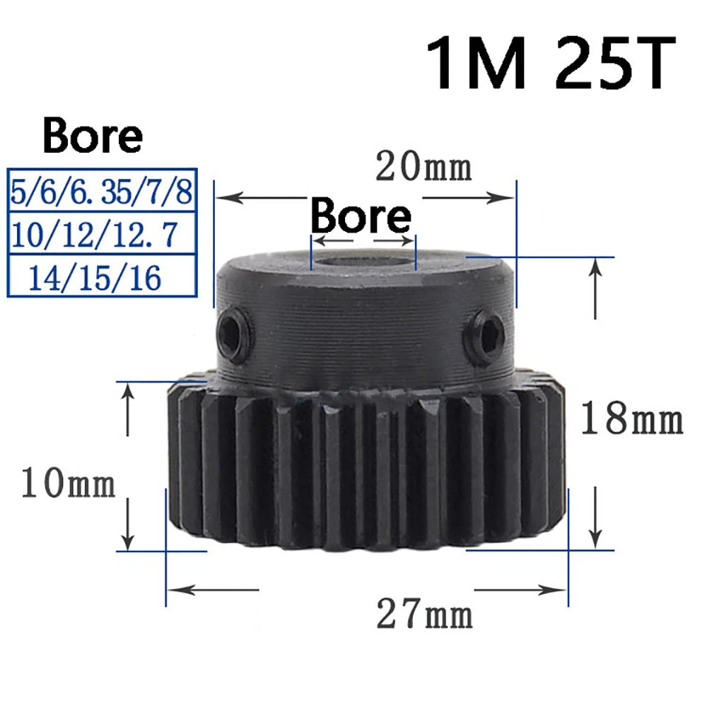 1 Mod 10T-100T Precision Spur Pinion Gear With Step 45# Steel Motor Gear x 1Pcs