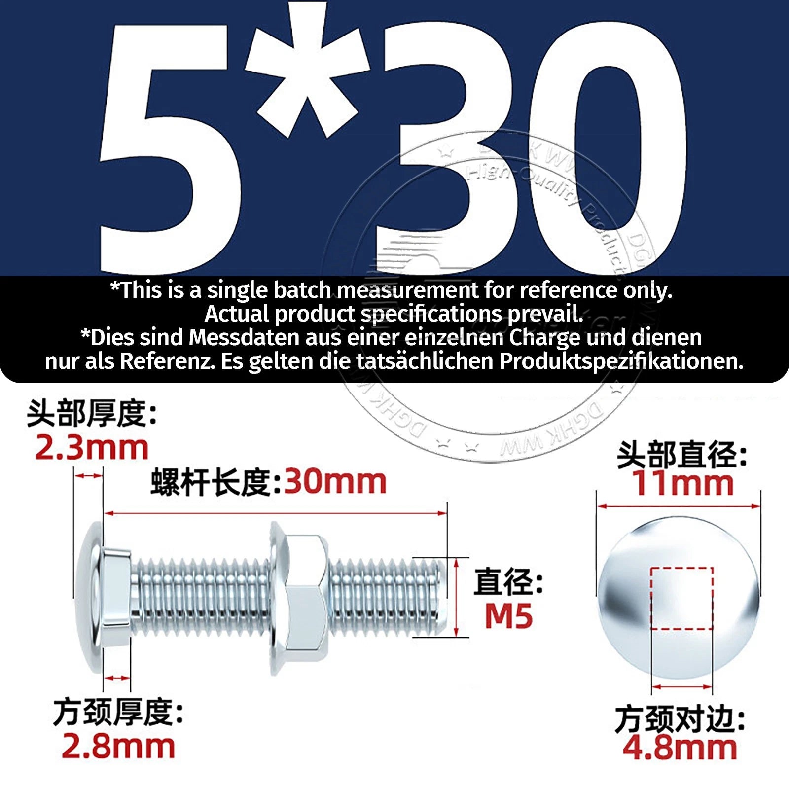 M4–M12 Cup Square Carriage Bolts with Hex Full Nuts | Zinc Plated | Sets of 2–50