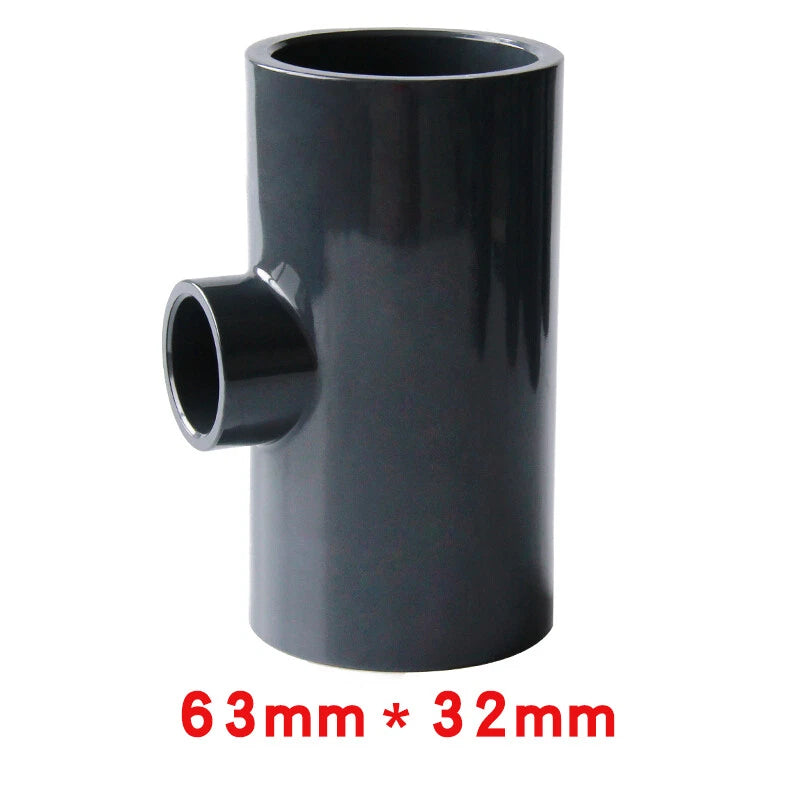 PVC Reducing Tee Pipe & Fittings Solvent Weld Pressure Adapter Connector Black
