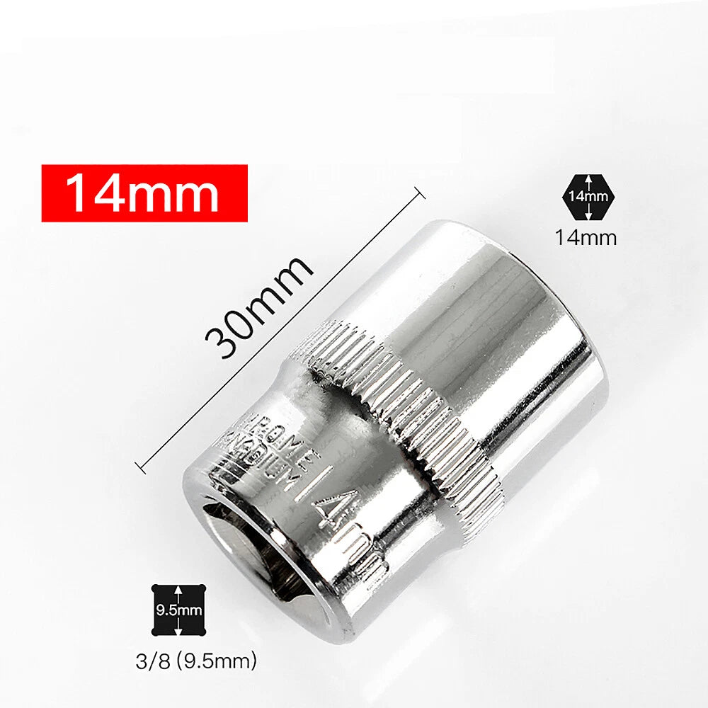 3/8" 6mm-24mm Hex Socket Drive Screwdriver Drill Set Ratchet Wrench Adapter Rod