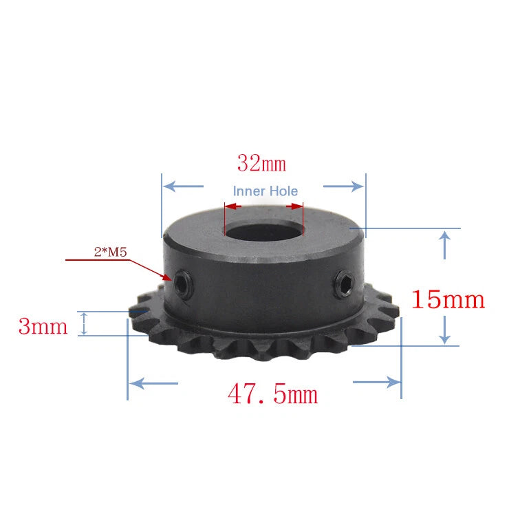 1/4"(6.35mm) Pitch 04C Roller Chain Sprockets 9T-24T Sprocket Wheel Bore 5-20mm