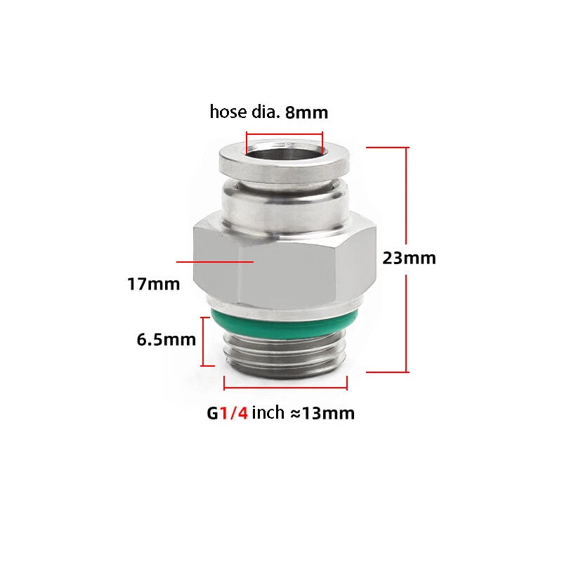 304 Stainless Steel Compression Fitting Female Straight Coupling Connector