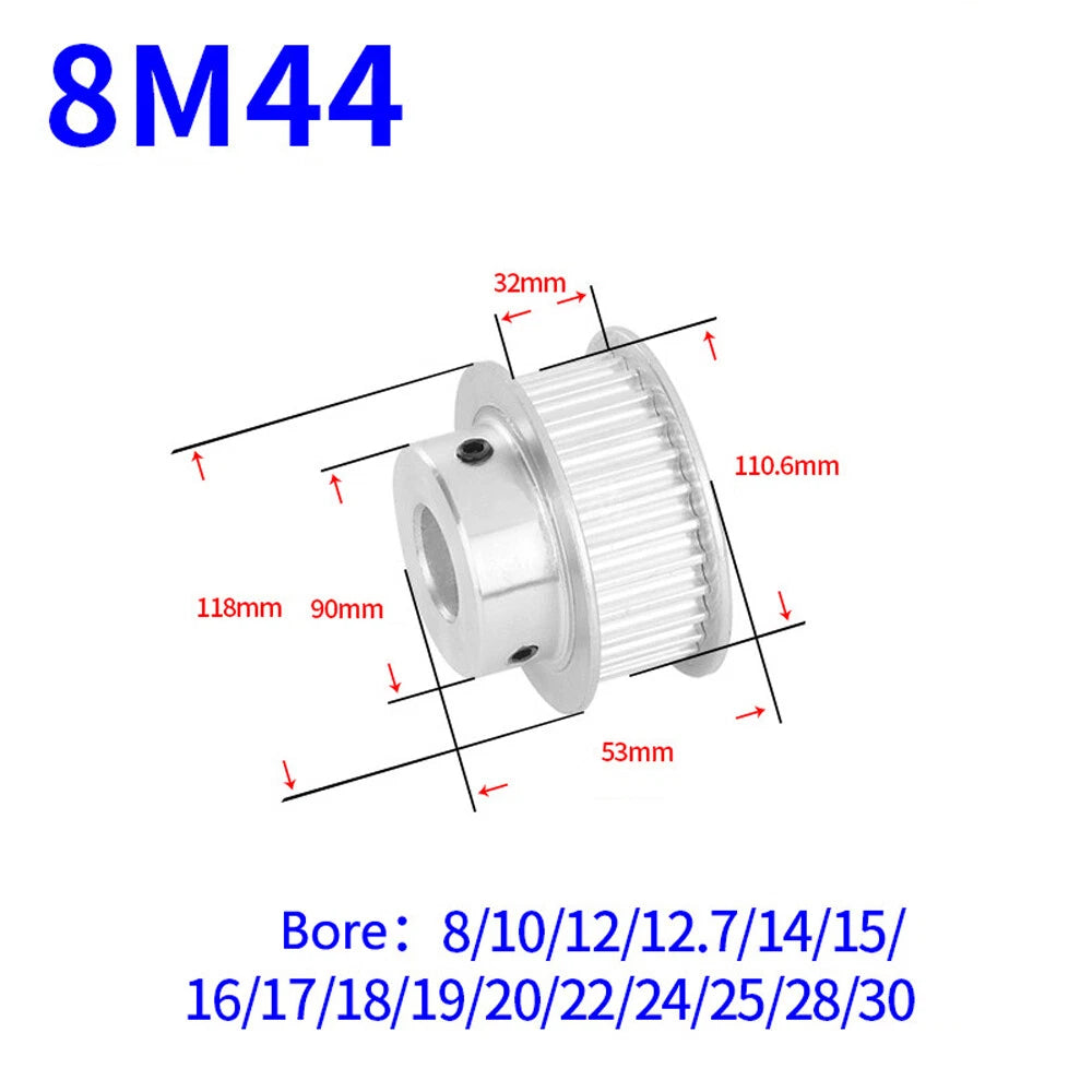 HTD-8M 12T-60T Timing Belt Pulley Pitch 8mm BF-type CNC Drive Pulleys Width 32mm