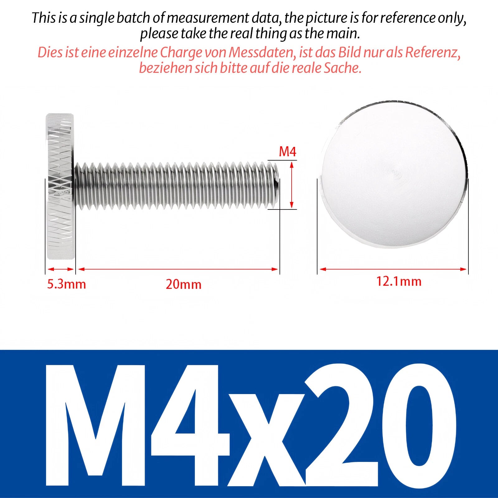Knurled Thumb Screws with Large Flat Head — A2 Stainless Steel & Galvanized, M3 to M10