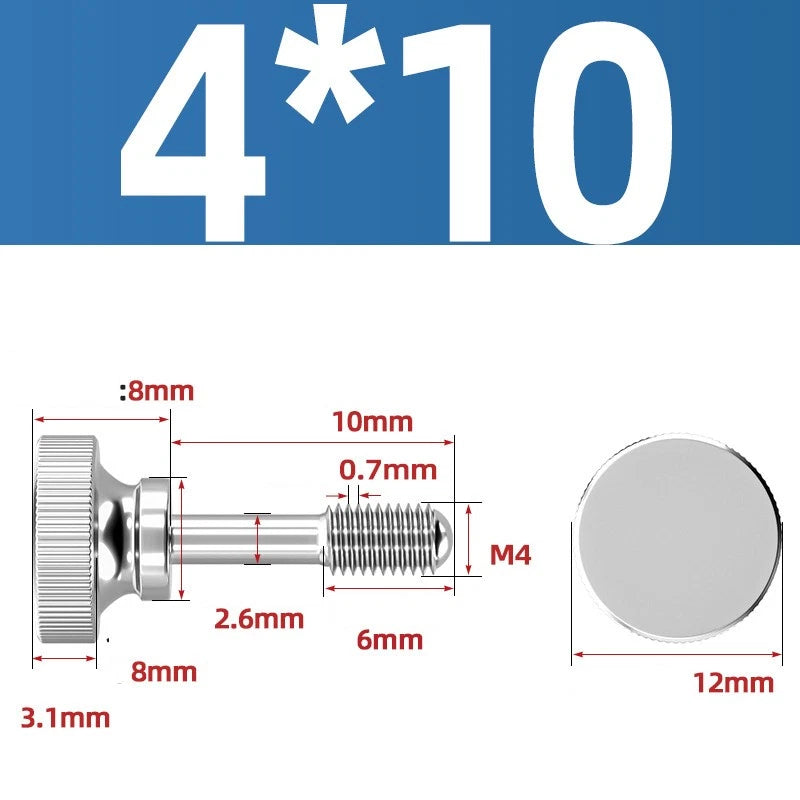 Knurled Thumb Screws Stainless Steel — M2 M2.5 M3 M4 M5 M6 M8 M10 Hand Knob Bolts