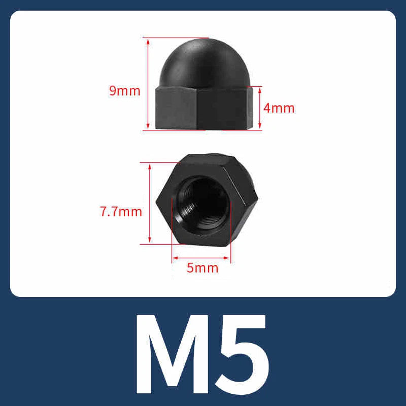 Nylon Plastic Screw Caps-Hex Nut Cover Protective Cap Set for Bolts Black/White