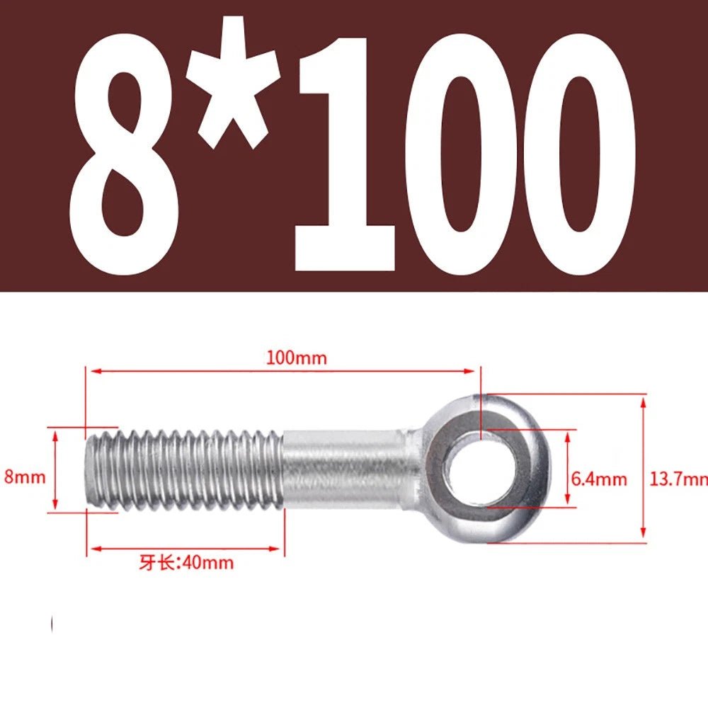 M5 - M24 A2 304 Stainless Steel Partially Threaded Forged Eye Bolts with Rings for Wire Rope & Hanging - HomeDIYer