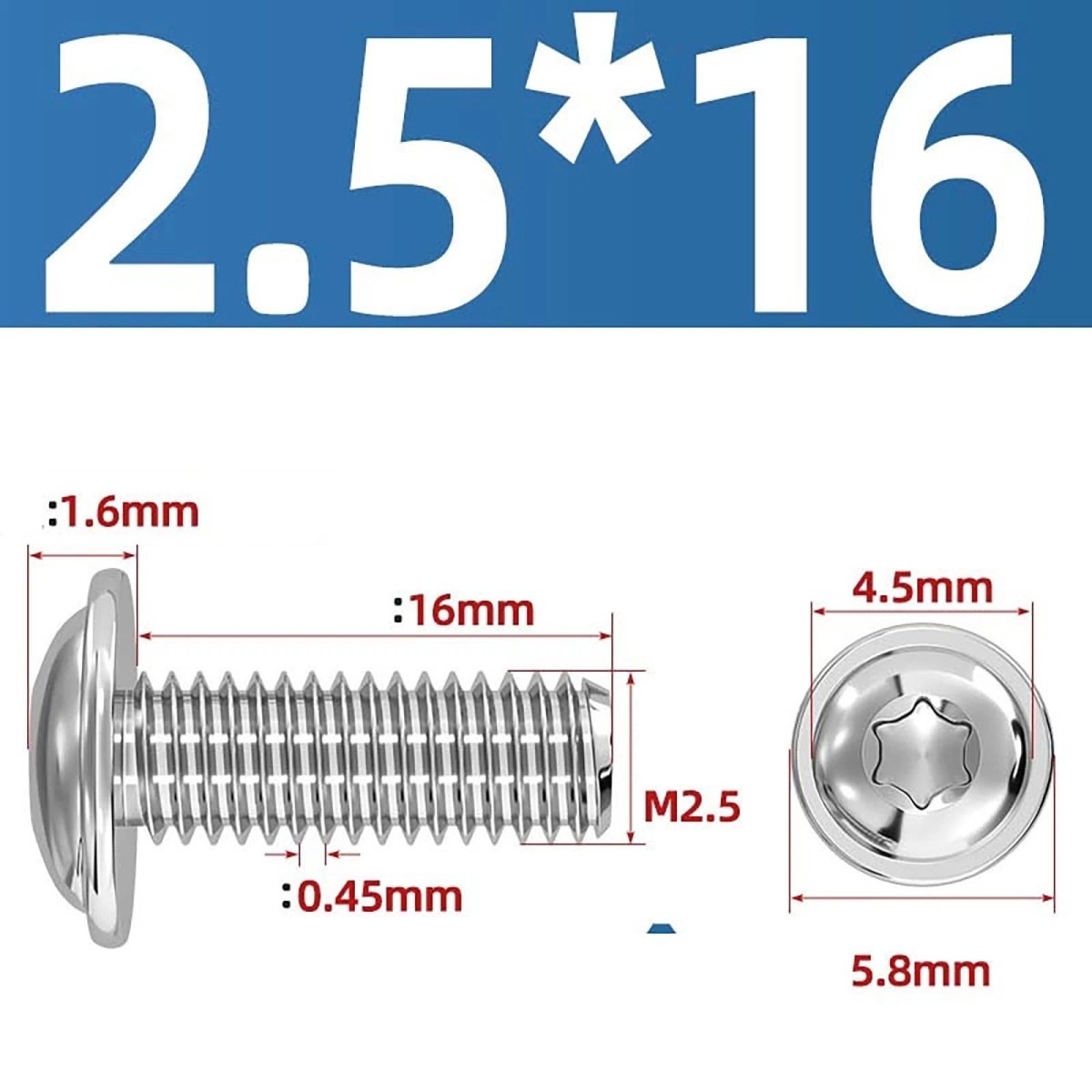 Torx Flanged Button Head Screws — 18 - 8 Stainless Steel, ISO 7380 - 2, M2 to M8 - HomeDIYer