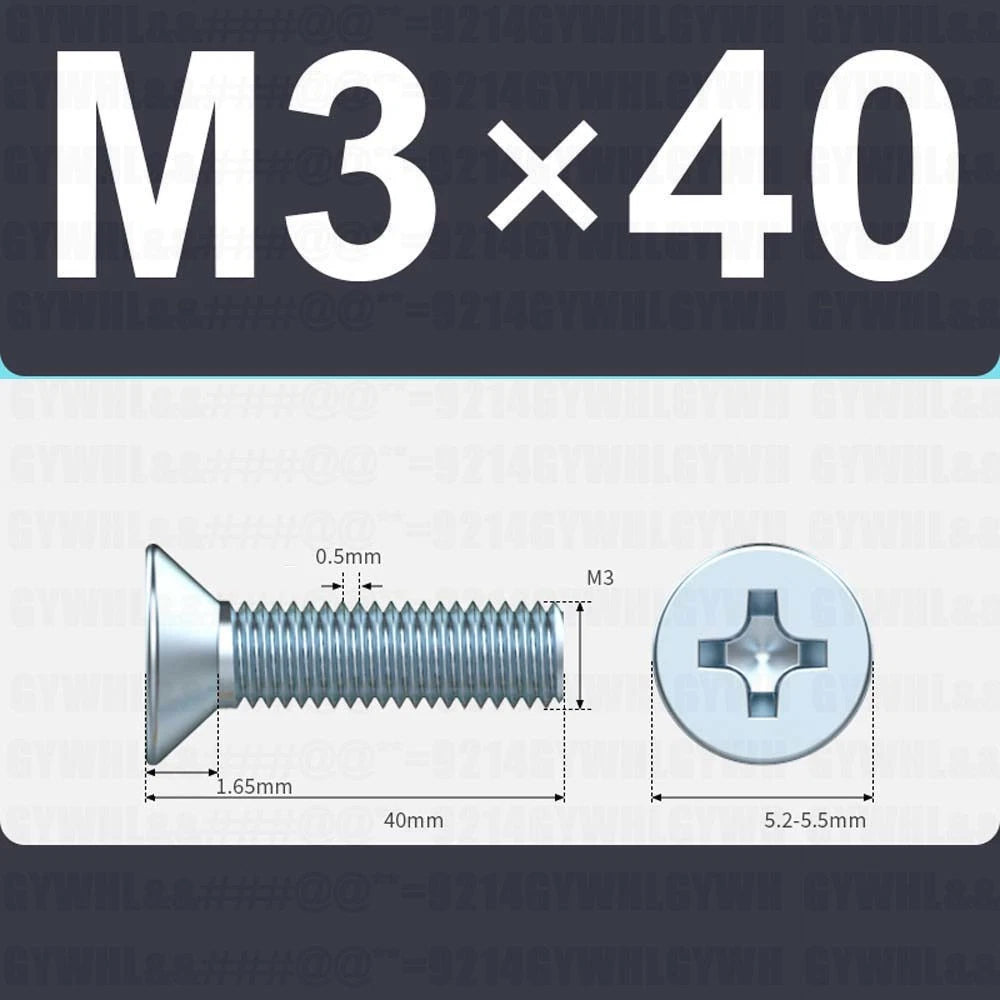 M3–M12 Zinc Plated Phillips Countersunk Machine Screws DIN 965 | Flat Head Bolts