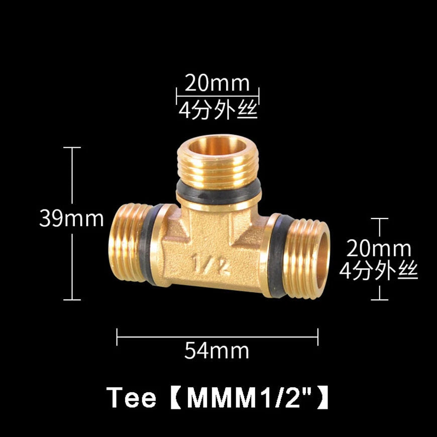 1/2" & 3/4" Brass Pipe Fittings – Straight, Elbow, Tee, Plug & Hex Nipple Connectors with Seal Washer