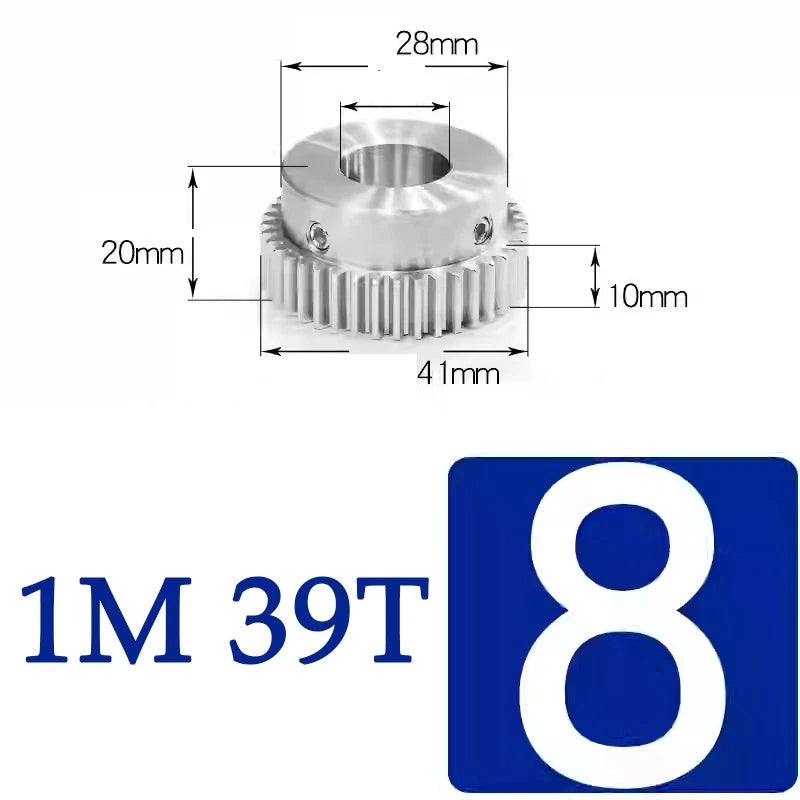 Spur Gears 1M Transmission Gear With Step Stainless Steel Motor Gear 32~50 Teeth