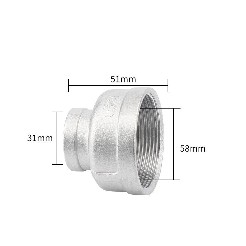 BSP Stainless Steel Reducing Bush — Female Thread Pipe Fitting