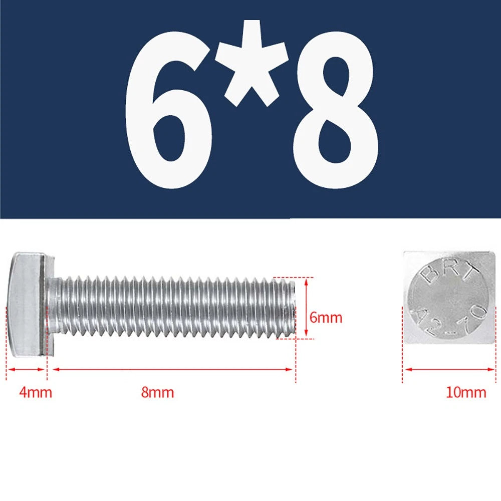 M4 M5 M6 Square Head Bolts Full Threaded – A2 304 Stainless Steel
