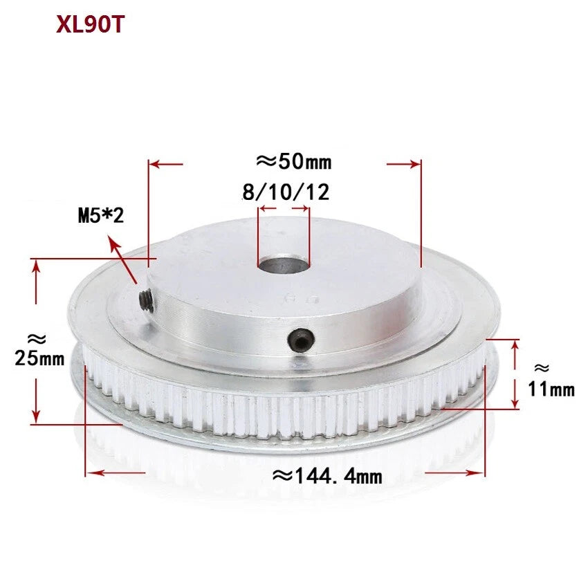 XL10-100T Timing Belt Pulley Pitch 5.08mm Synchronous Wheel Tooth Width 11mm