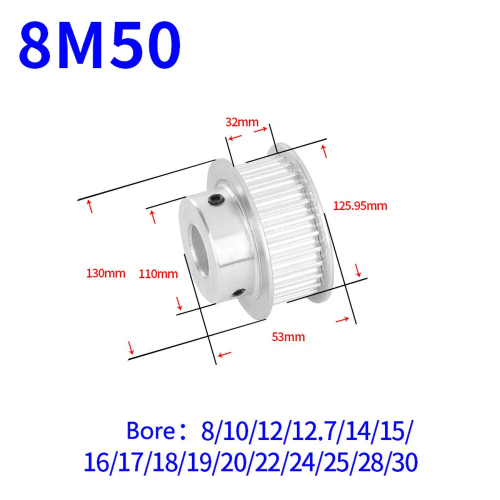HTD-8M 12T-60T Timing Belt Pulley Pitch 8mm BF-type CNC Drive Pulleys Width 32mm