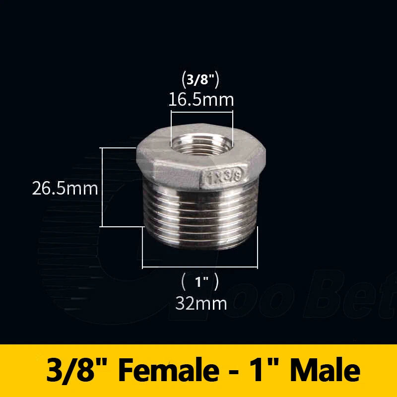 Reducing Bush BSPT Male Female Thread Pipe Fitting – Stainless Steel 304 (A2)