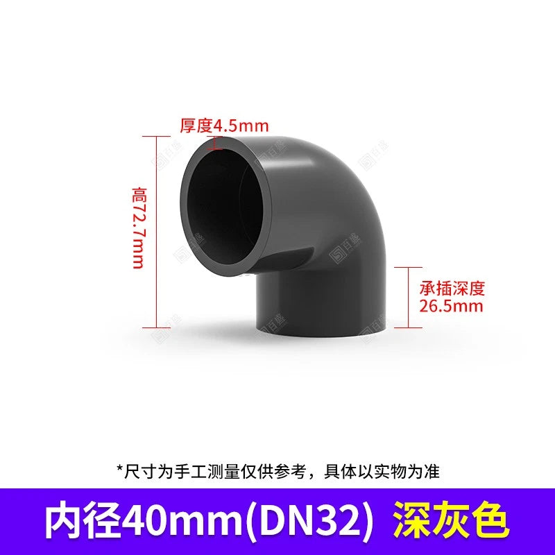 PVC Plumbing Fittings 45° Elbow-Straight-Tee Pipe Connector Solvent Weld