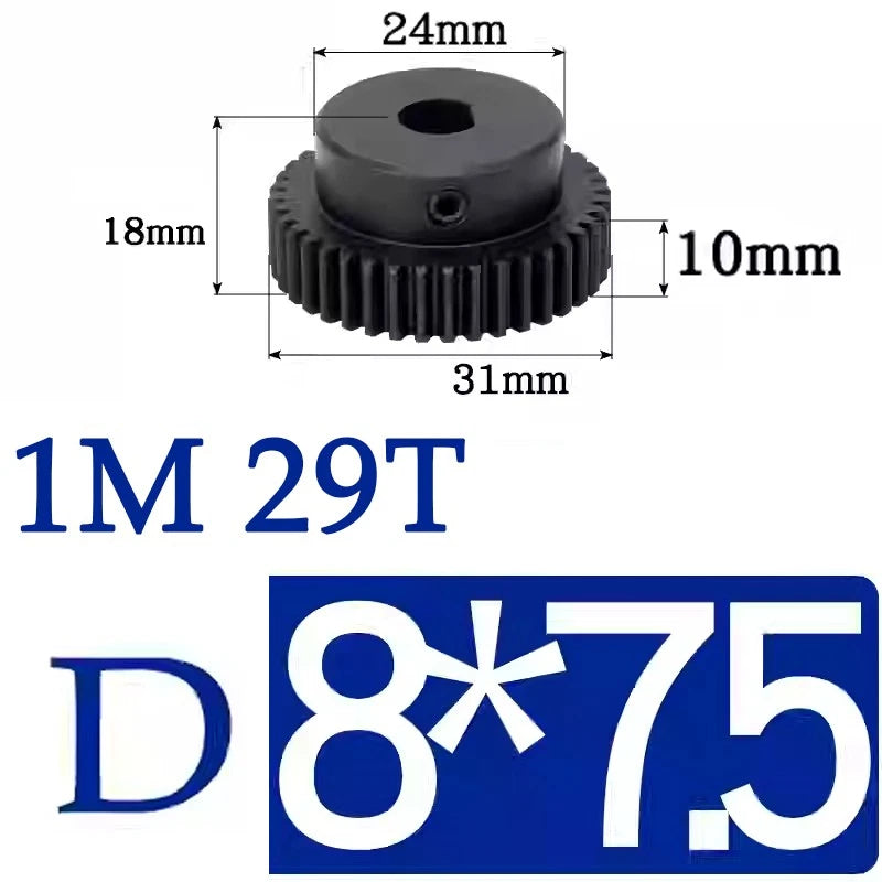 Spur Gears 1 Mod Transmission Gear With Step 45# Steel Pinion Motor Gear 10T~29T