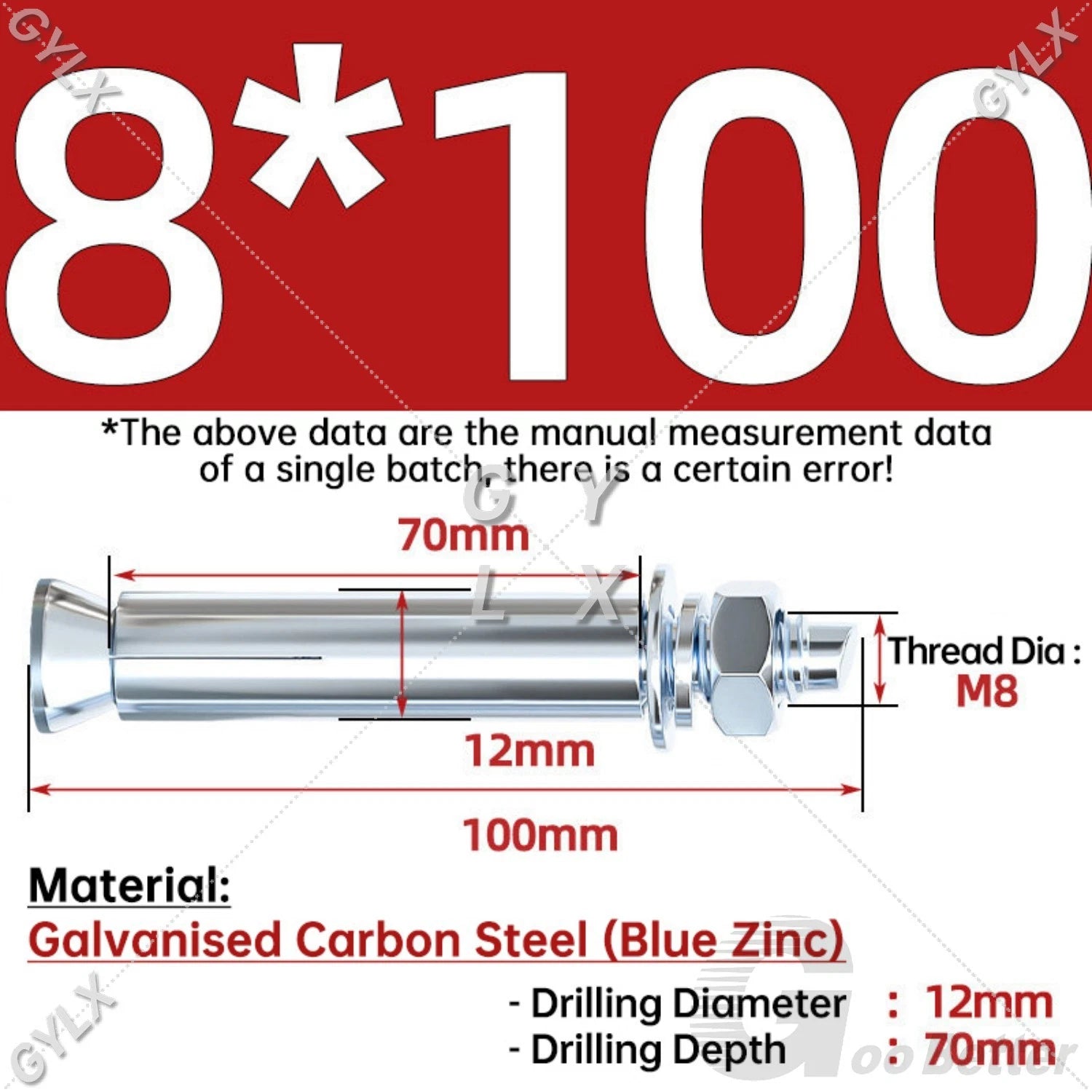 Concrete Expansion Bolts Wall Anchor Screws — M6 to M20 | Stainless Steel & Zinc Plated