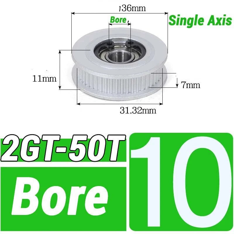 GT2 Timing Belt Pulley 16-100 Teeth 6-10mm Teeth Width Bore 3mm-25mm For 3D