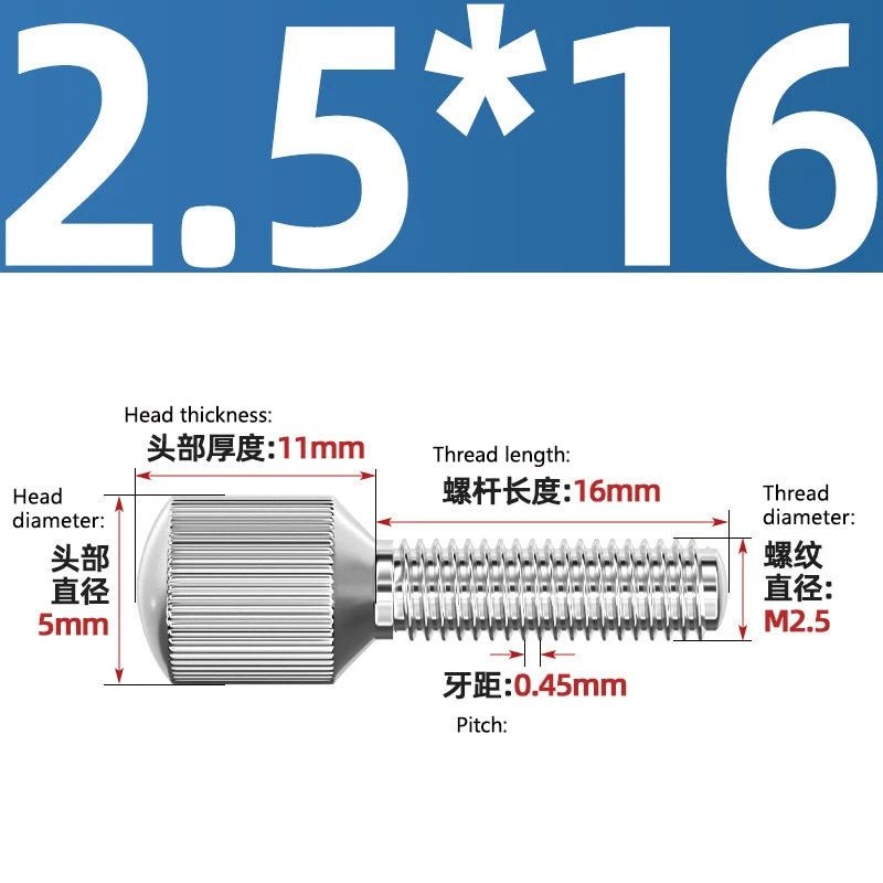 A2 Stainless Steel Knurled Thumb Screws – Small Head, Hand Tighten Fasteners (M2 to M8) - HomeDIYer