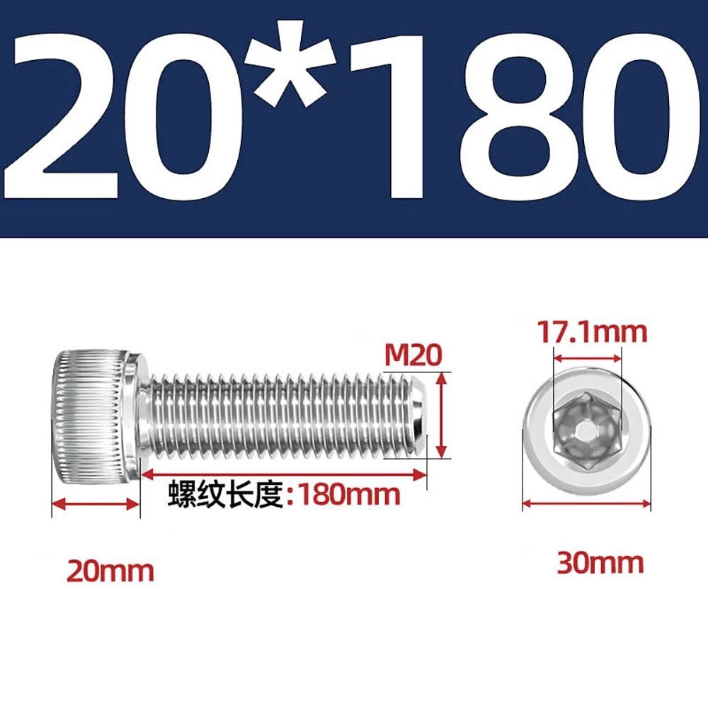 Socket Head Cap Screws – A2 Stainless Steel, M6 to M24, Hex Drive (DIN 912)