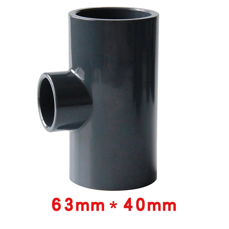 PVC Reducing Tee Pipe & Fittings Solvent Weld Pressure Adapter Connector Black
