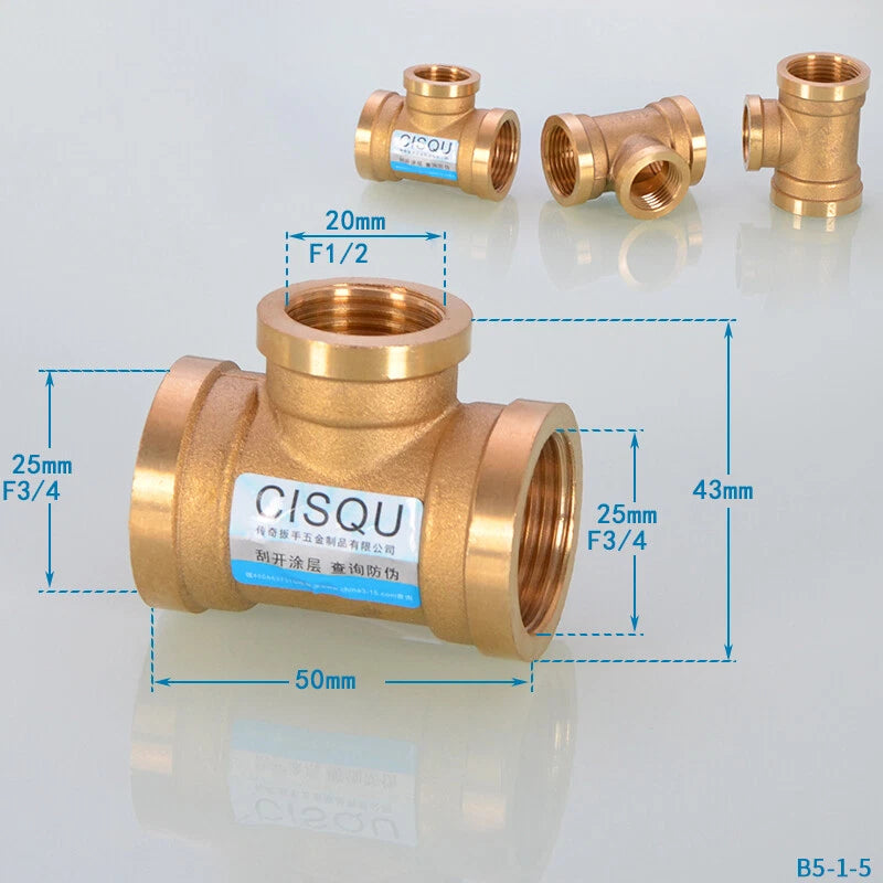 3/4" BSP Brass Pipe Fittings – Straight, Elbow, Tee, Union & Reducer Connectors