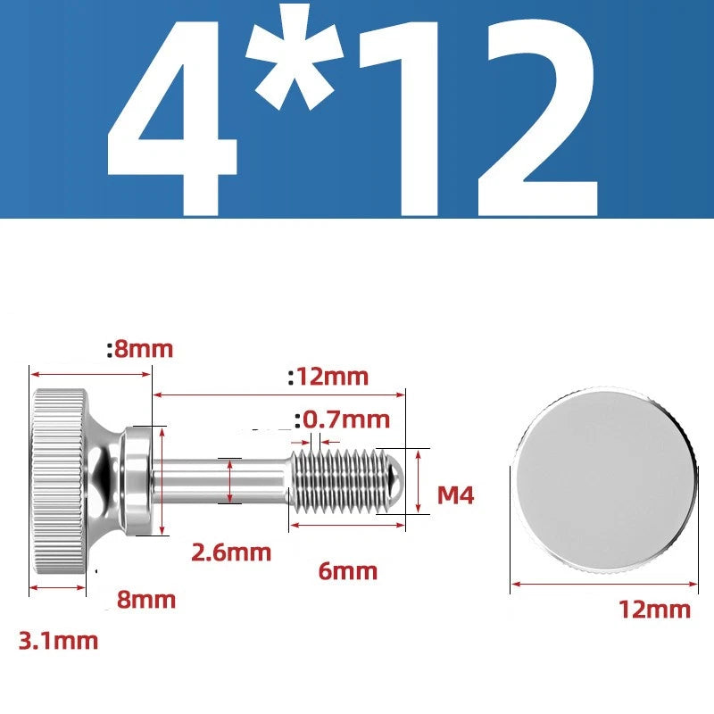 Knurled Thumb Screws Stainless Steel — M2 M2.5 M3 M4 M5 M6 M8 M10 Hand Knob Bolts