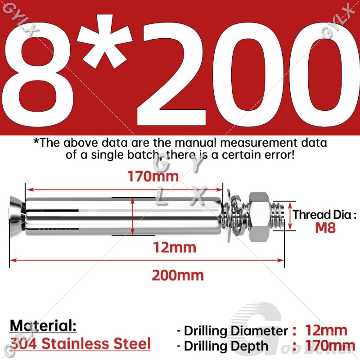 Concrete Expansion Bolts Wall Anchor Screws — M6 to M20 | Stainless Steel & Zinc Plated