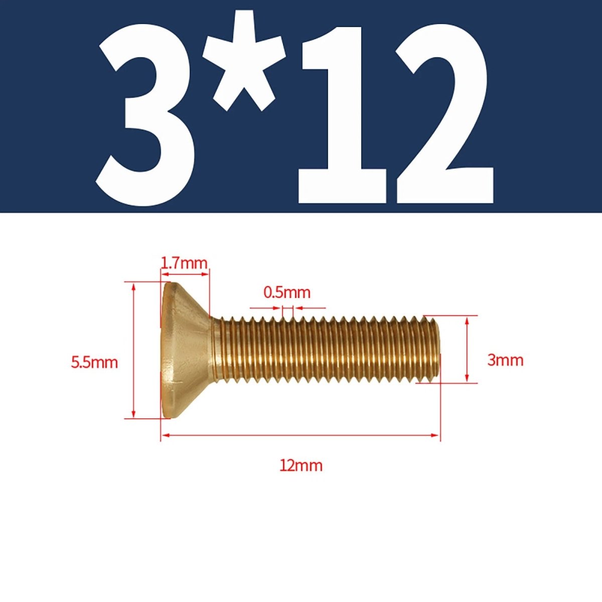 Brass Pozi Countersunk Machine Screws DIN 965 M2 - M8 Flat Head - HomeDIYer