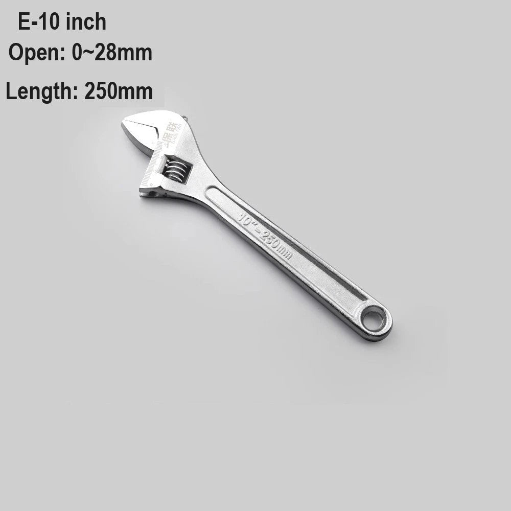 Adjustable Spanner Wrench 6 8 10 12"  Cr-V Steel Metric Scale Strong Grip Handle