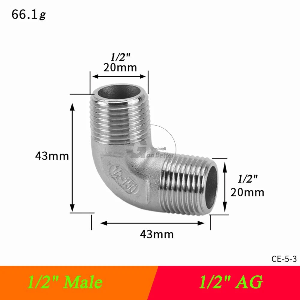 A2 Stainless Steel BSP Reducer Elbow Pipe Fittings | 1/8" to 4" Male Female