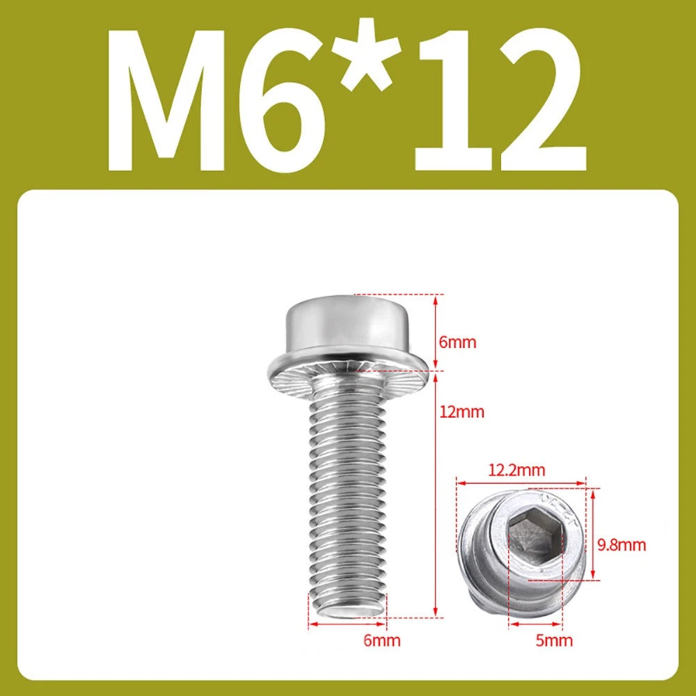 M5–M12 Flange Cap Head Hex Socket Screws – 304 Stainless Steel, Fully Threaded (8–60mm)