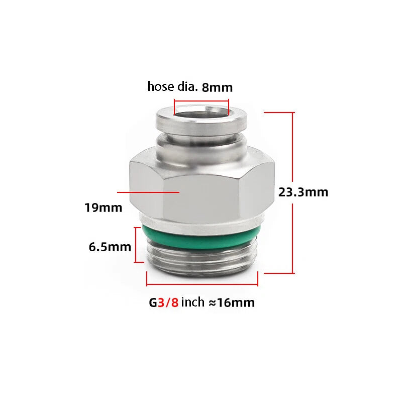 304 Stainless Steel Compression Fitting Female Straight Coupling Connector