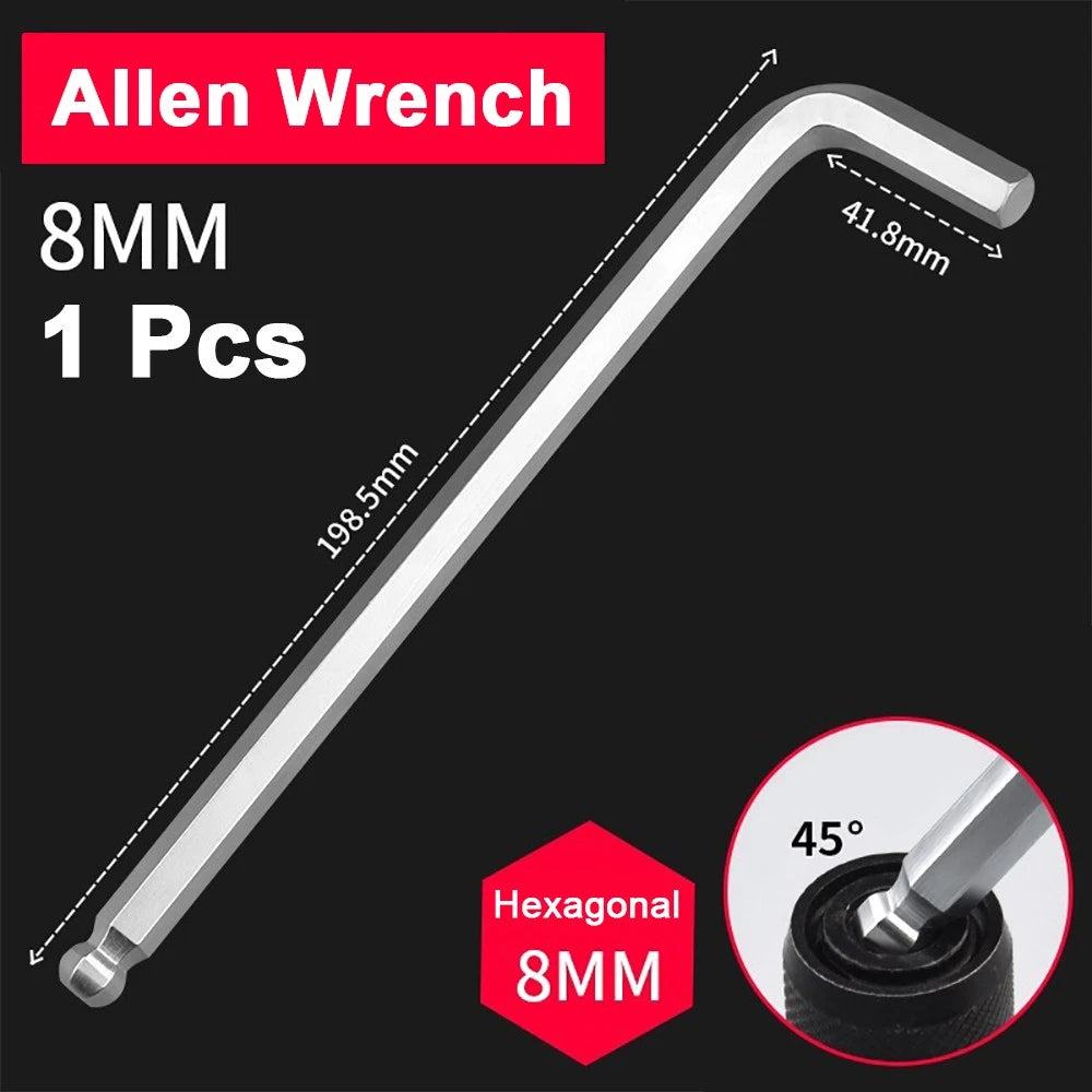 Hexagon Key Hex Long Arm Ball End Wrench 1.5-19mm Allen Wrench L Shape Allen Key