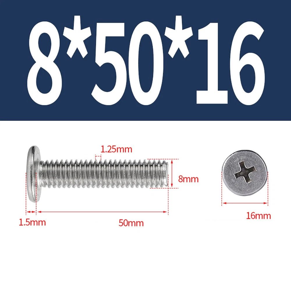 M8 White Phillips Countersunk Screws A2 Stainless Steel | 16mm Head - HomeDIYer