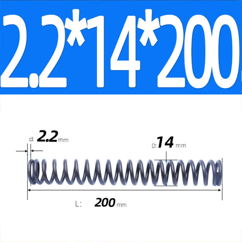 200mm Length Stainless Steel Compression Spring 2 - 4mm Pressure/ Coil Springs