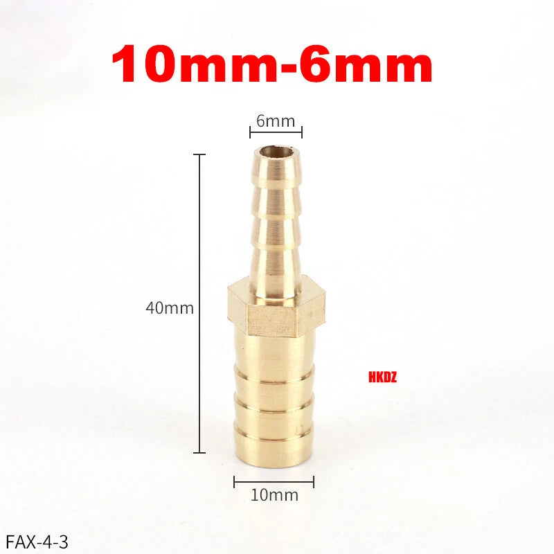 Brass Barbed Hosetail Straight Connector — Air Water Fuel Gas Hose Joiner