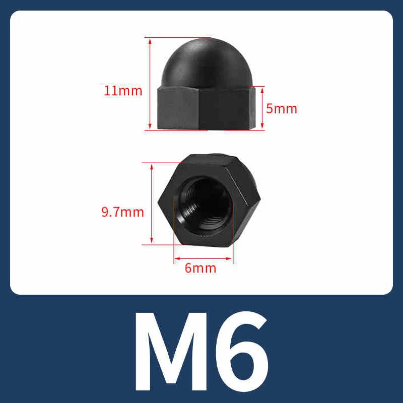 Nylon Plastic Screw Caps-Hex Nut Cover Protective Cap Set for Bolts Black/White