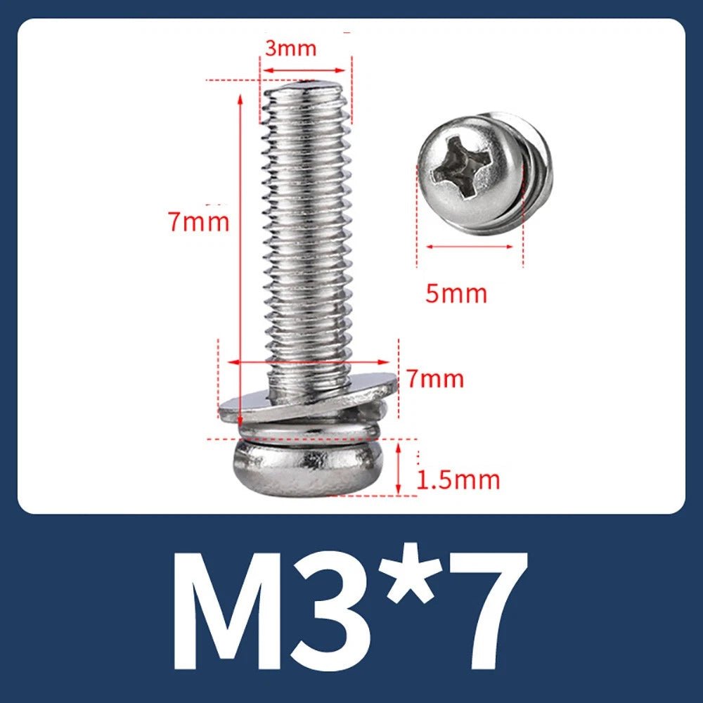 M2–M10 Phillips Button Head Machine Screws — 304 Stainless Steel - HomeDIYer