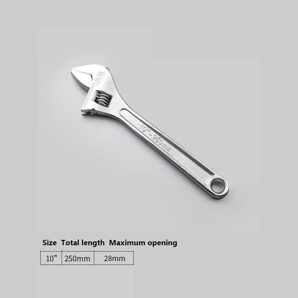 Adjustable Spanner Wrench 6" 8" To 24" Garage Tool Soft Grip Handle Metric Scale