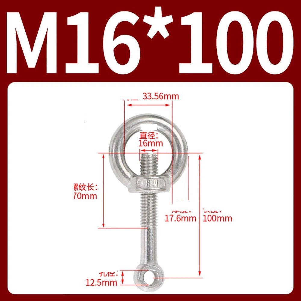 M14–M24 Lifting Eye Bolt & Eye Nut Set | 304 Stainless Steel | 50–200mm - HomeDIYer