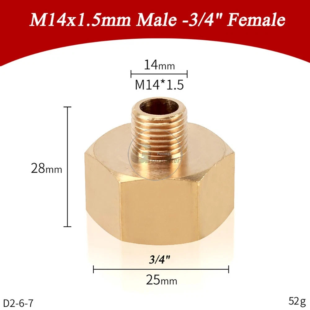 M14x1.5mm M22x1.5mm Brass Fittings — Elbow, Tee, Cross, Y-Piece & Adapter Sprayer Joints
