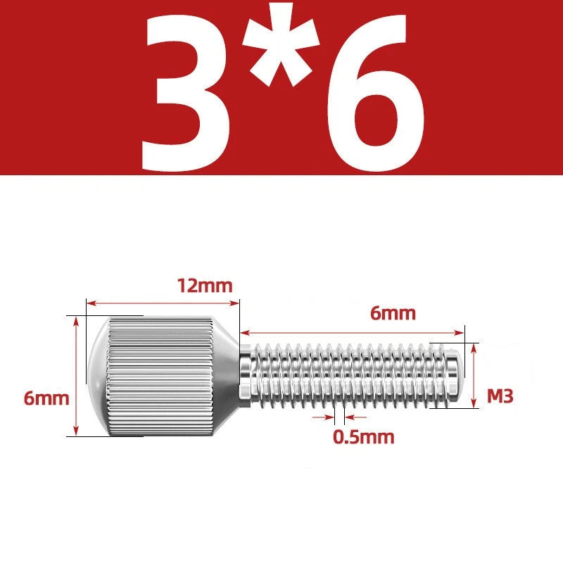 Knurled Thumb Screws – 304 Stainless Steel Small Head Thumbscrew Bolts M2–M8